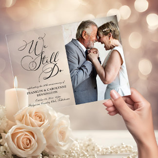 Elegant Bruiloft Jubileum Gelofte Vernieuwing Acryl Uitnodigingen