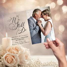 Elegant Bruiloft Jubileum Gelofte Vernieuwing Acryl Uitnodigingen