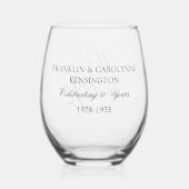 Elegant Bruiloft Jubileum Gelofte Vernieuwing Wijnglas Zonder Voet (Achterkant)