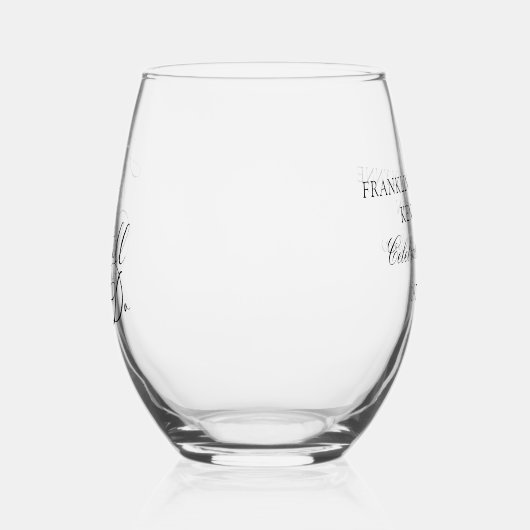 Elegant Bruiloft Jubileum Gelofte Vernieuwing Wijnglas Zonder Voet (Links)