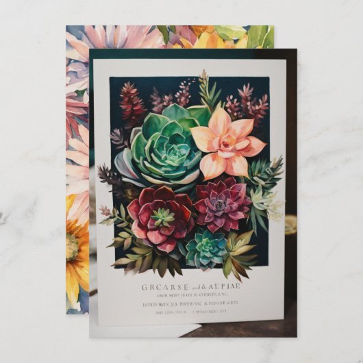 "Elegant bruiloft Kaart " (Voorkant / Achterkant)