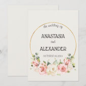 Elegant bruiloft kaart (Voorkant / Achterkant)