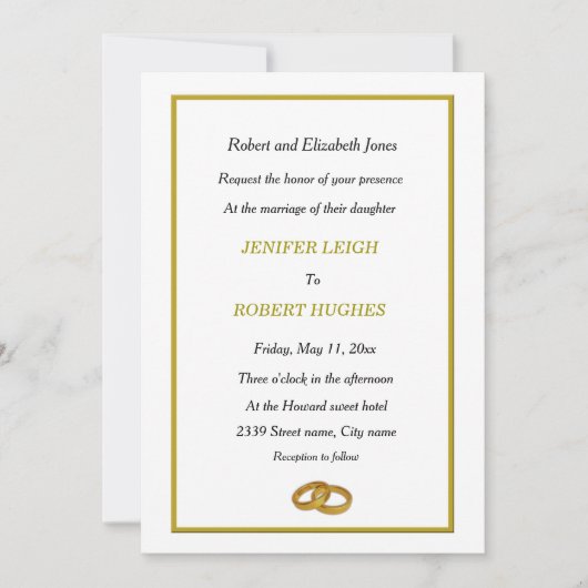 Elegant bruiloft kaart (Voorkant)