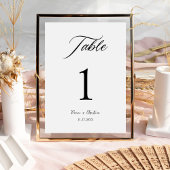 ELegant bruiloft kalligrafie script tabel nummer