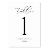 Elegant Bruiloft Kalligrafie Script Tafelnummer (Achterkant)