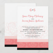 ELEGANT BRUILOFT koraal bloeide details monogram Kaart (Voorkant / Achterkant)