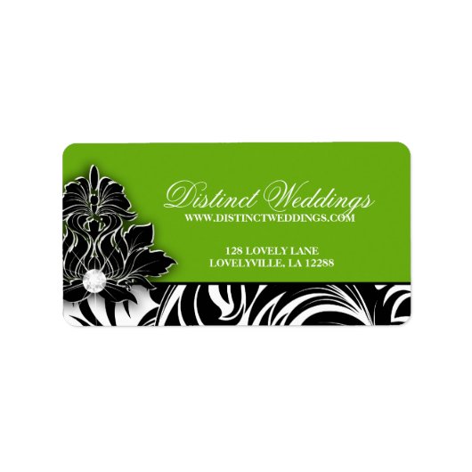 Elegant Bruiloft Label Sieraden Logo Lime Green (Voorkant)