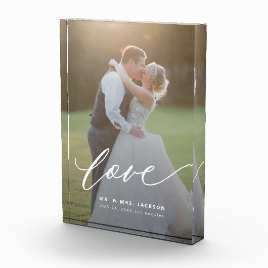 Elegant bruiloft liefdesscript de heer en mrs cust fotoblokken (Rechts)