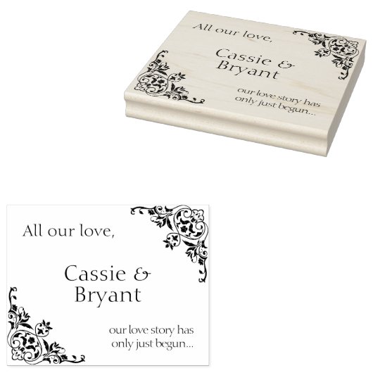 Elegant bruiloft liefdesverhaal rubberstempel (Gestempeld)