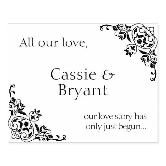 Elegant bruiloft liefdesverhaal rubberstempel (Afrduk)