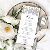 Elegant Bruiloft Lila Bloemen Script Menu