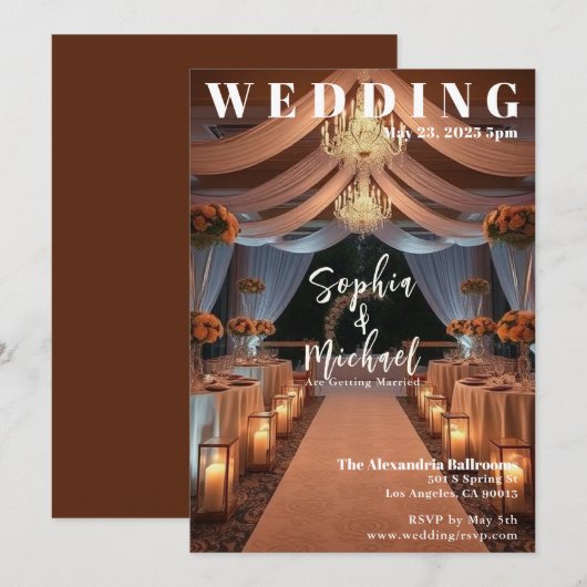 Elegant bruiloft magazine Hoesje Kaart (Voorkant / Achterkant)