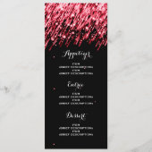 Elegant bruiloft Menu Falling Stars Red (Voorkant)