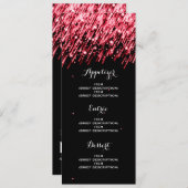 Elegant bruiloft Menu Falling Stars Red (Voorkant / Achterkant)