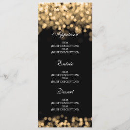 Elegant Bruiloft Menu Gouden Lichten