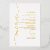 Elegant Bruiloft Menu Kaart Moderne Kalligrafie Fo (Voorkant)