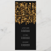 Elegant bruiloft menu Moderne gouden lichten (Voorkant)