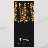 Elegant bruiloft menu Moderne gouden lichten (Achterkant)