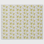 Elegant bruiloft met gele rozen en goud cadeaupapier (Vlak)