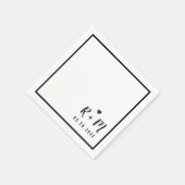 elegant bruiloft met handgeschreven zwart-wit servet (Hoek)