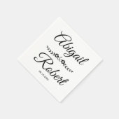 Elegant bruiloft met zwarte en witte typografie servet (Hoek)