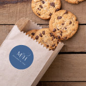 Elegant Bruiloft Minimalistisch Monogram Eenvoudig Ronde Sticker