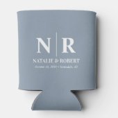 Elegant Bruiloft Monogram Bruid Groom Initialen Blikjeskoeler (Achterkant)