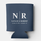 Elegant Bruiloft Monogram Bruid Groom Initialen Blikjeskoeler (Achterkant)