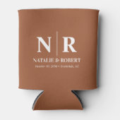 Elegant Bruiloft Monogram Bruid Groom Initialen Blikjeskoeler (Voorkant)