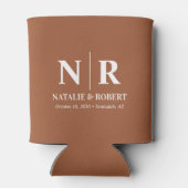 Elegant Bruiloft Monogram Bruid Groom Initialen Blikjeskoeler (Achterkant)