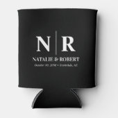 Elegant Bruiloft Monogram Bruid Groom Initialen Blikjeskoeler (Voorkant)