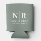 Elegant Bruiloft Monogram Bruid Groom Initialen Blikjeskoeler (Achterkant)