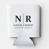 Elegant Bruiloft Monogram Bruid Groom Initialen Blikjeskoeler (Achterkant)