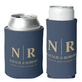 Elegant Bruiloft Monogram Bruid Groom Initialen Blikjeskoeler