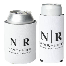 Elegant Bruiloft Monogram Bruid Groom Initialen Blikjeskoeler