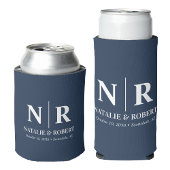 Elegant Bruiloft Monogram Bruid Groom Initialen Blikjeskoeler