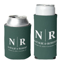 Elegant Bruiloft Monogram Bruid Groom Initialen Blikjeskoeler