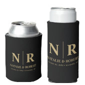 Elegant Bruiloft Monogram Bruid Groom Initialen Blikjeskoeler