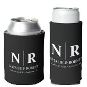 Elegant Bruiloft Monogram Bruid Groom Initialen Blikjeskoeler