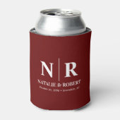Elegant Bruiloft Monogram Bruid Groom Initialen Blikjeskoeler (Blikje Voorkant)