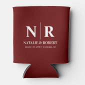 Elegant Bruiloft Monogram Bruid Groom Initialen Blikjeskoeler (Voorkant)