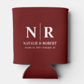 Elegant Bruiloft Monogram Bruid Groom Initialen Blikjeskoeler (Achterkant)