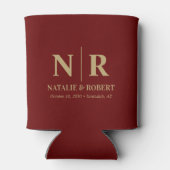 Elegant Bruiloft Monogram Bruid Groom Initialen Blikjeskoeler (Achterkant)