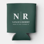 Elegant Bruiloft Monogram Bruid Groom Initialen Blikjeskoeler (Voorkant)