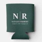 Elegant Bruiloft Monogram Bruid Groom Initialen Blikjeskoeler (Achterkant)