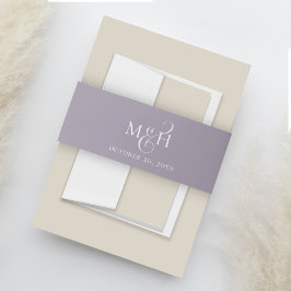 Elegant Bruiloft Monogram Bruiloft Lila Lavendel Uitnodigingen Wikkel