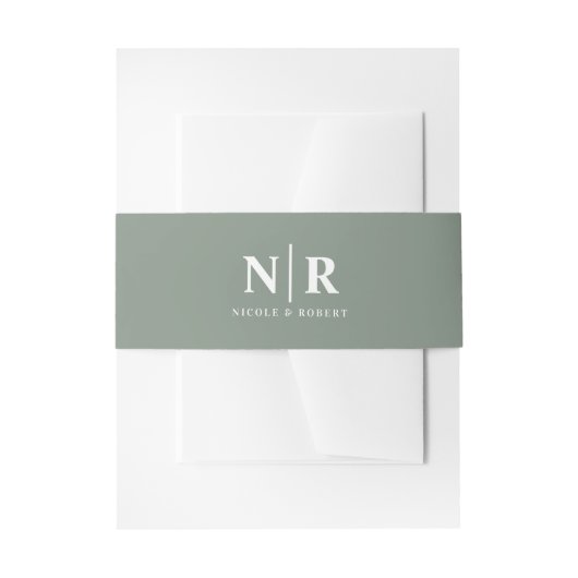 Elegant Bruiloft Monogram Gepersonaliseerd Uitnodigingen Wikkel