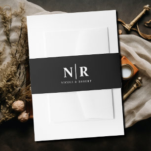 Elegant Bruiloft Monogram Gepersonaliseerd Uitnodigingen Wikkel