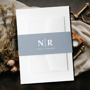 Elegant Bruiloft Monogram Gepersonaliseerd Uitnodigingen Wikkel