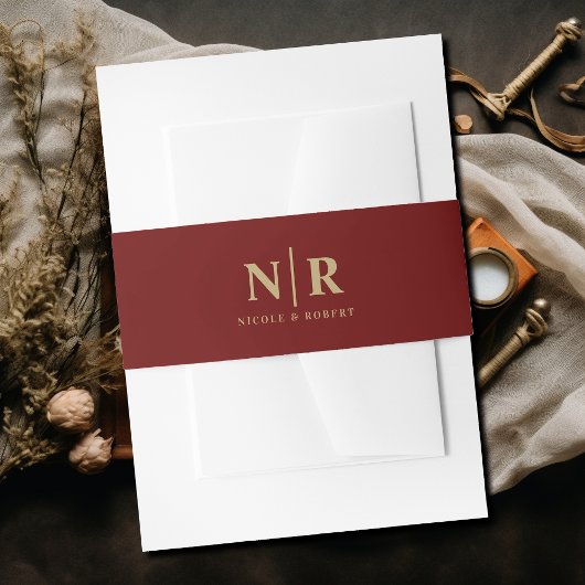 Elegant Bruiloft Monogram Gepersonaliseerd Uitnodigingen Wikkel